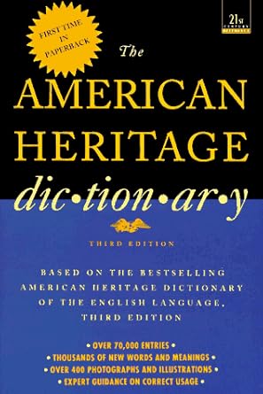 American Heritage Dictionary: Third Edition cover image