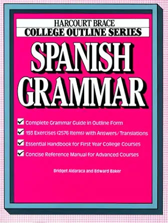College Outline: Spanish Grammar (Books for Professionals) cover image