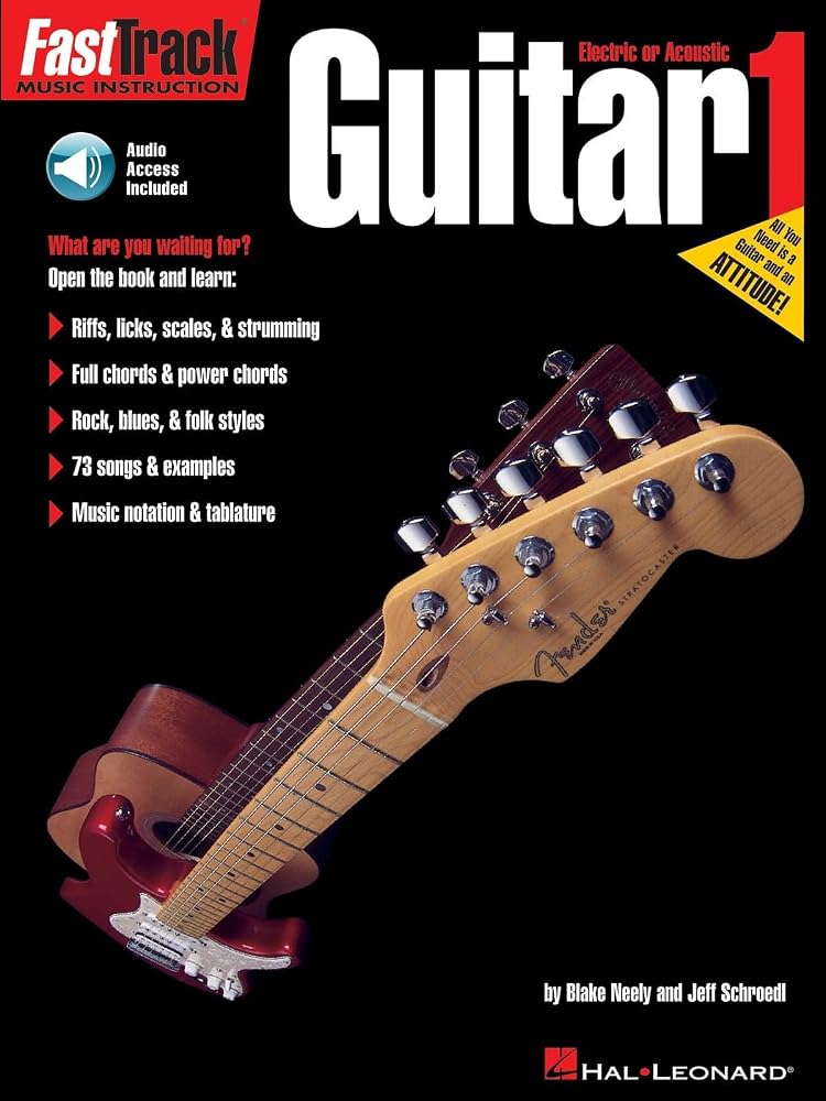 FastTrack Guitar Method Book 1 – Beginner Guitar Instruction for Electric and Acoustic with Online Audio cover image