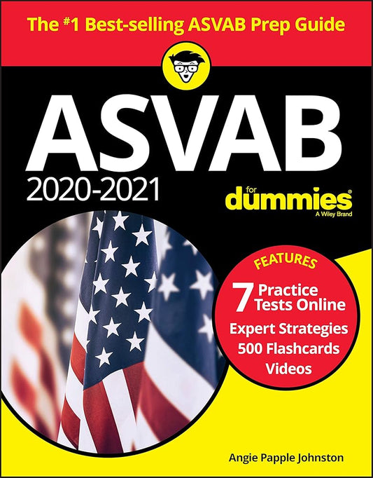 2020-2021 ASVAB for Dummies: Book + 7 Practice Tests Online + Flashcards + Video cover image