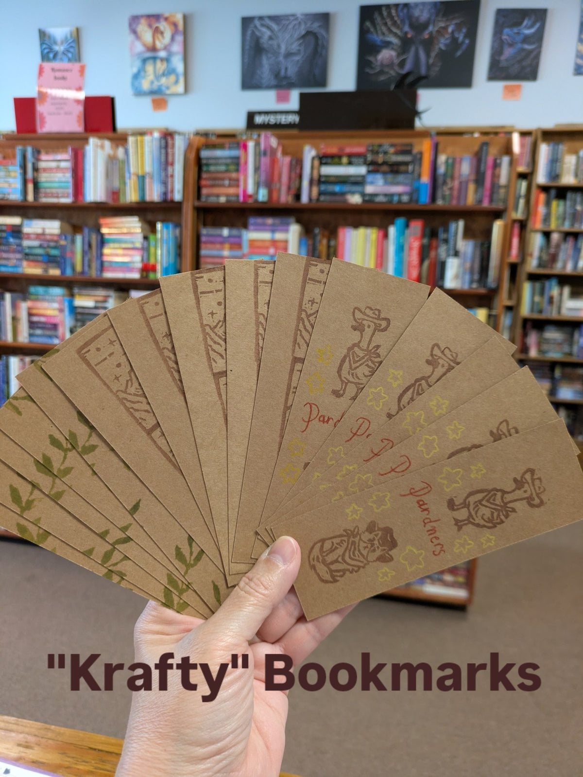 Book Mark - Kraft Paper Printed by Critters, Crafts and Cowboys Hats